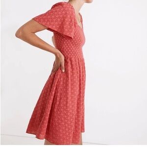 Madewell Eyelet Lucie Smocked Mini Dress